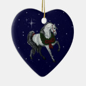Ornement andalou de coeur de cheval de Noël (Droite)
