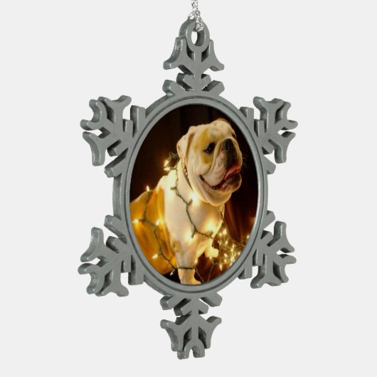Ornement anglais de Noël de bouledogue (Gauche)