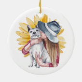 Ornement Aquarelle Fille Et Chien (Dos)