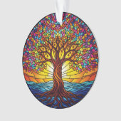 Ornement Arbre de Vie 2025, Effet Vitrail 2 (devant)