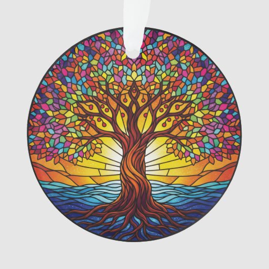 Ornement Arbre de Vie 2025, Effet Vitrail 2 (devant)