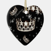 Ornement argenté de Noël de couronne de la Mlle (Droite)