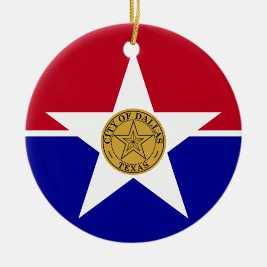 Ornement avec drapeau de Dallas, États-Unis (Devant)