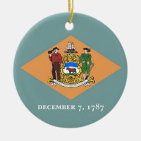 Ornement avec drapeau du Delaware