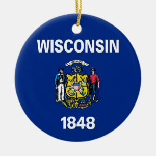 Ornement avec drapeau du Wisconsin