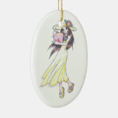 Ornement avec la fille dans la robe jaune (Droite)