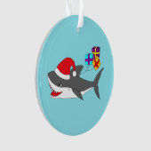 Ornement avec un requin mignon de vacances (devant)