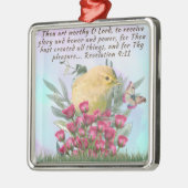 Ornement avec verset biblique - scène nature (Gauche)