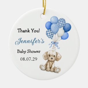 Ornement Baby shower Bleu Balloon