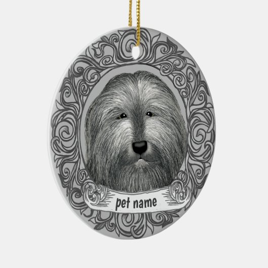Ornement Bearded Collie en souvenir affectueux (Droite)