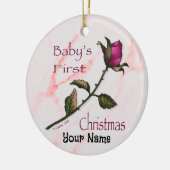 ornement Bébé Rose de Noël (Gauche)