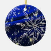 Ornement blanc de bleu de neige (Devant)