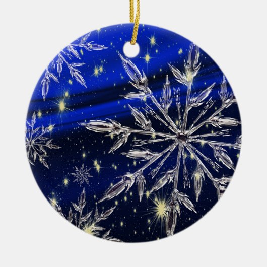Ornement blanc de bleu de neige (Devant)