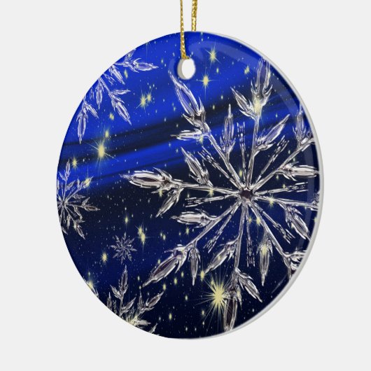 Ornement blanc de bleu de neige (Gauche)