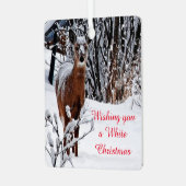 Ornement blanc de cerfs blancs de Noël (Avant gauche)