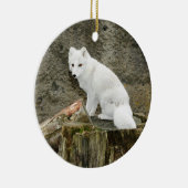 Ornement blanc de Noël de renard arctique (Droite)