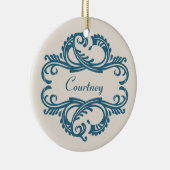 Ornement bleu chic Damask (Droite)