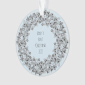 Ornement bleu-clair de Noël 2017 du bébé premiers (devant)
