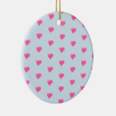 Ornement bleu d'arrière - plan de coeurs roses (Droite)