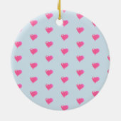 Ornement bleu d'arrière - plan de coeurs roses (Dos)