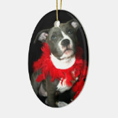 Ornement bleu de chiot de pitbull (Gauche)