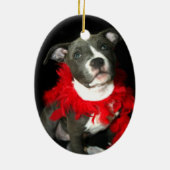 Ornement bleu de chiot de pitbull (Dos)