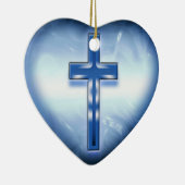 ORNEMENT BLEU DE CROIX DE COEUR (Droite)