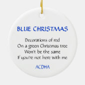 Ornement bleu de Noël (Dos)