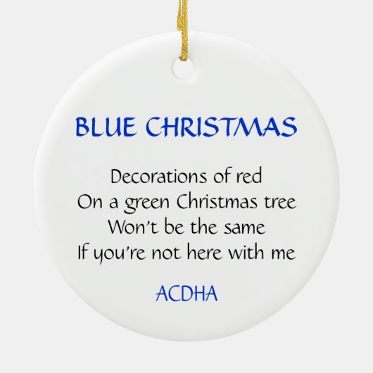 Ornement bleu de Noël (Dos)