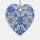 Ornement bleu de Noël de coeur d'Azulejo de (Droite)