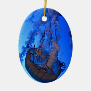 Ornement bleu de Noël de méduses