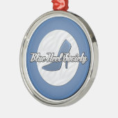 Ornement bleu de Noël de société de talon (Gauche)