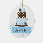 Ornement bleu de souvenir de gâteau du bonbon 16 à (Droite)