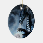 Ornement bleu de vacances de dragon de glace (Droite)