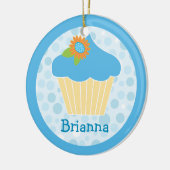 Ornement bleu doux de petit gâteau (Gauche)