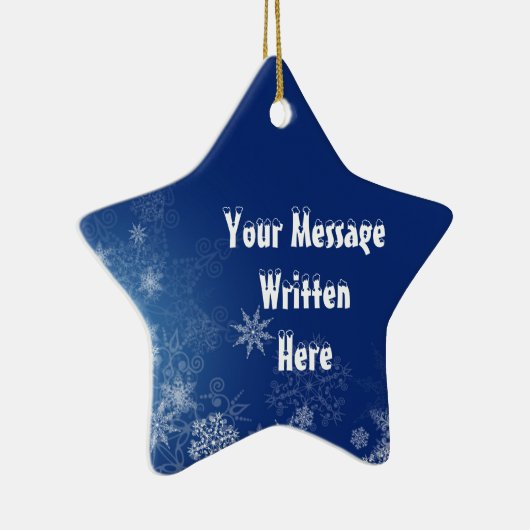 Ornement bleu fait sur commande d'étoile de neige (Droite)