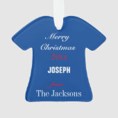 Ornement bleu-foncé et blanc du football du Jersey (dos)