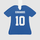 Ornement bleu-foncé et blanc du football du Jersey (devant)