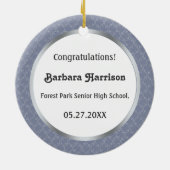 Ornement bleu gris de photo d'obtention du diplôme (Dos)