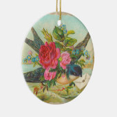 Ornement bleu victorien de Noël d'oiseau (Droite)