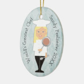 Ornement blond de Noël de chef de fille de diplômé (Gauche)