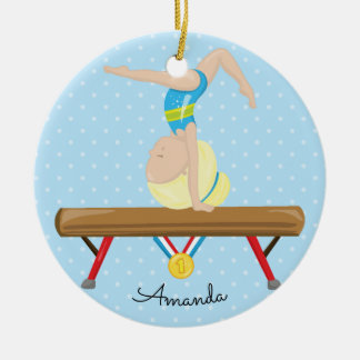 Ornement blond de Noël de gymnastique de gymnaste