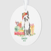 Ornement Boston Terrier avec nom de chien (devant)