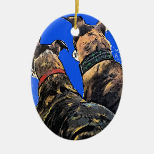 Ornement Brindle de Noël de lévrier