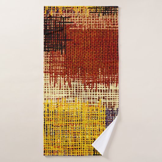 Ornement broderie, lignes colorées, style bohème (Serviette de bain)