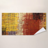 Ornement broderie, lignes colorées, style bohème (Serviette de bain)