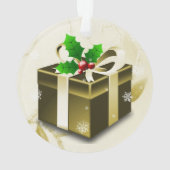 Ornement cadeau de Noël en or (dos)