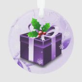 Ornement cadeau de Noël pourpre (dos)
