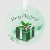 Ornement cadeau de Noël vert (devant)
