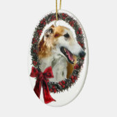 Ornement Cadeaux de Noël de Borzoi (Gauche)